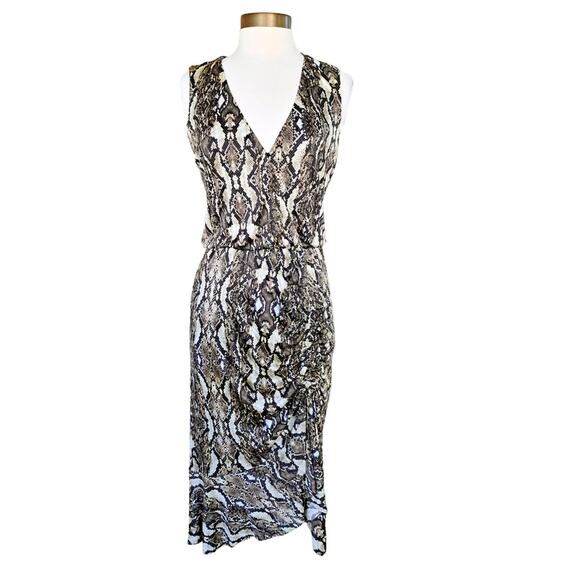 Parker Briony Snakeskin-Print Midi Dress Size Medium - Picture 2 of 14